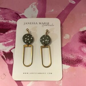 Handmade Gray and Gold Earrings by Janessa Marie